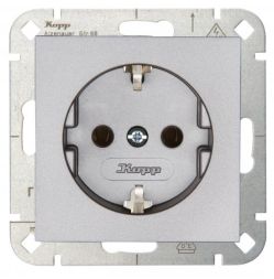 Kopp 949347009 16A 250V HK07 steel-colored SCHUKO socket