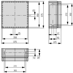 Eaton CI44-S60-400/3-1XNH2 HS 400A 3-pole distribution housing, 194581