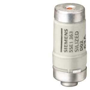Siemens 5SE1363 SILIZED fuse link semiconductor protection size D02 63A