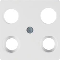 Berker 148309 central plate for antenna socket 4-hole polar white, glossy central plate system