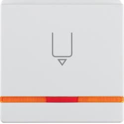 Berker 16406089 Hotelcard switch attachment with print and orange lens polar white including Berker Q.1