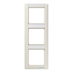 Jung ABAS583NA frame 3-way, with label field, vertical mounting, Duroplast antibacterial, AS 500 antibacterial, white