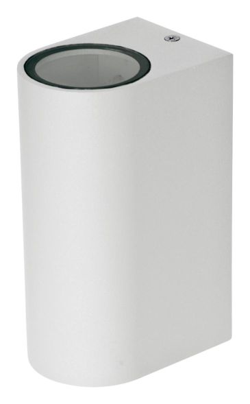 EVN 637201 2fl. round white IP44 GU10 wall light
