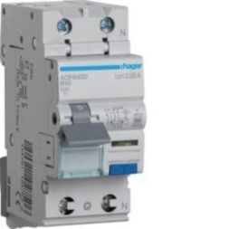 Hager ADF940D 1P+N 6kA B-40A 30mA Type F residual current circuit breaker