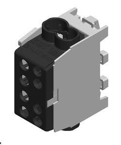 Pollmann 2080145 HLAK35-1/2M2sw black stackable main line branch terminal