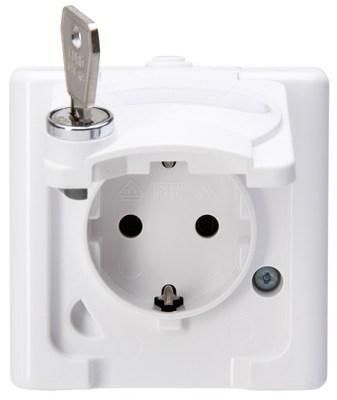Kopp 103526001 AP-wet room 1-way No. 13 arctic white SCHUKO socket