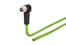 METZ CONNECT 1.0m M12 connector angled 8-pin 225° connection cable, 142M2XC0010