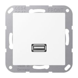 Jung MAA1122WWM Multimedia connection system USB 2.0, Series A, snow white matt