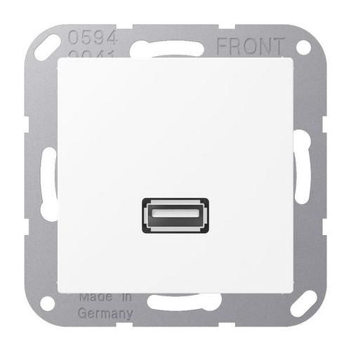 Jung MAA1122WWM Multimedia connection system USB 2.0, Series A, snow white matt