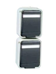 ELSO 445439 2-way 16A vertical light/basalt grey socket