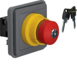 Berker 44713515 EMERGENCY STOP button insert, opener + closer AP/UP grey, matt Berker W.1