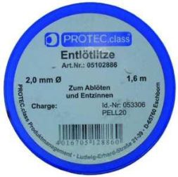 PROTEC.class 05102886 Soldering material PELL20 (1.6 m) 2.0mm desoldering braid