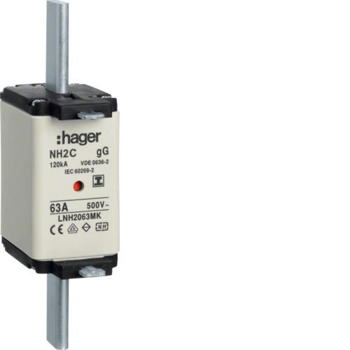 Hager LNH2063MK NH fuse link NH2C gG 500V 63A insulated handle