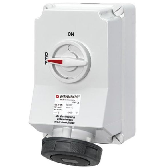 Mennekes 5759A DUO 63A 5-pin 7h 500V IP67 wall socket