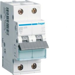 Hager MBN525 circuit breaker 1-pole+N B25A 2M 6kA