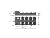 Turck 6611951 TB-8M12-4P2-5/TXL actuator and sensor distributor