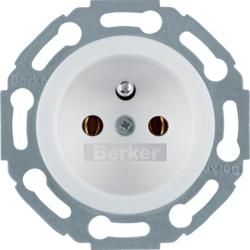 Berker 676579 socket with protective contact pin polar white, glossy 1930/Glass/Palazzo