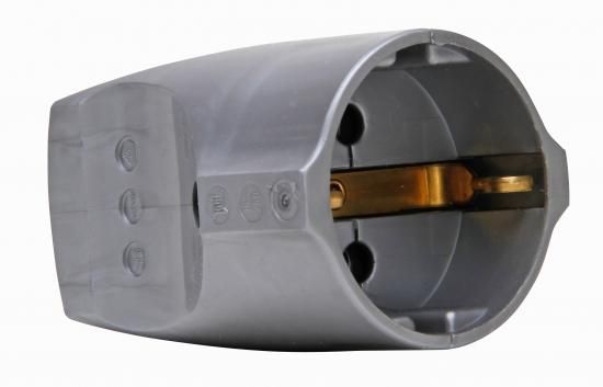 Kopp 183220002 16A 250V IP20 silver SCHUKO shell coupling