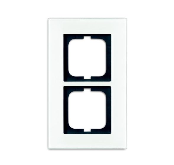 Busch-Jaeger 1722-811 cover frame, 2-way frame white glass