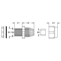 HAUPA 250684 cable gland PG48 Ms IP68 ger