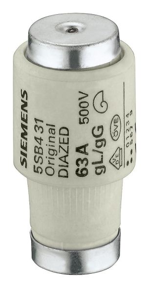 Siemens 5SB4311 500V GL/GG Gr. DIII E33 63A DIAZED fuse link