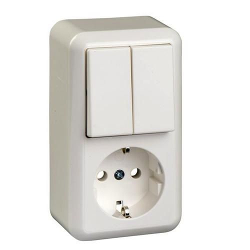 ELSO 388504 10/16A CONTURA pure white surface-mounted combination series switch